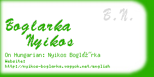 boglarka nyikos business card